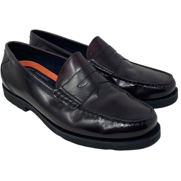 Rockport Shoes Mens Size 9 W Penny Loafers Burgundy Leather...